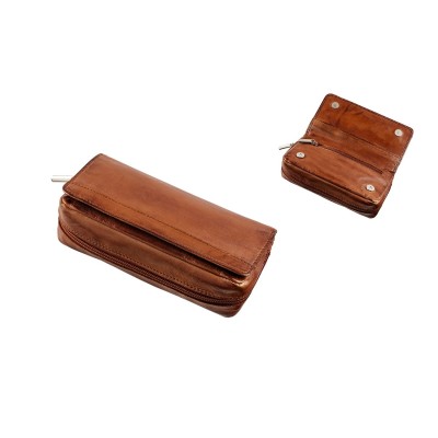 Angelo Θήκη Πίπας Leather Brown 2pcs 842014